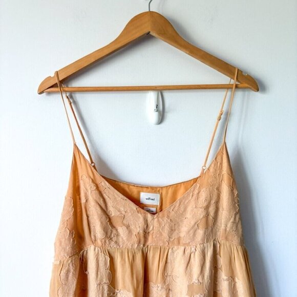 Aritzia Wilfred Lover Mini Babydoll Dress Soft Apricot Peach Size Large - Picture 5 of 8